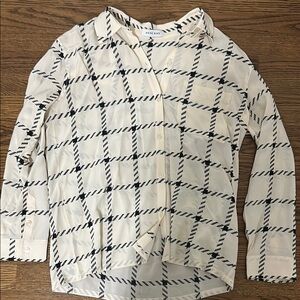 Anine Bing Cream and Black Checkered Shirt